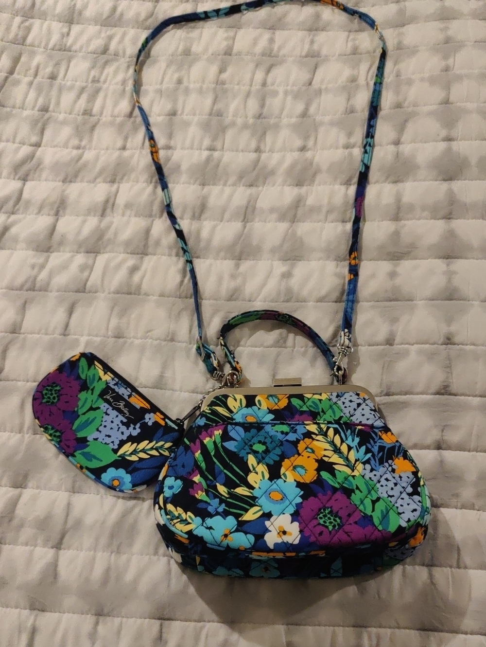 Vera Bradley Floral Multicolor Crossbody Shoulder Mini Frame Bag Coin Y2K Retire